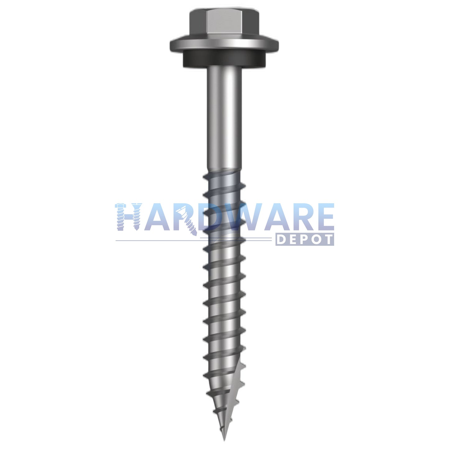 12g X 50mm T17 Hex Flange with Seal Roofing Screw + Washer SS316 External Hex 1000 Pack
