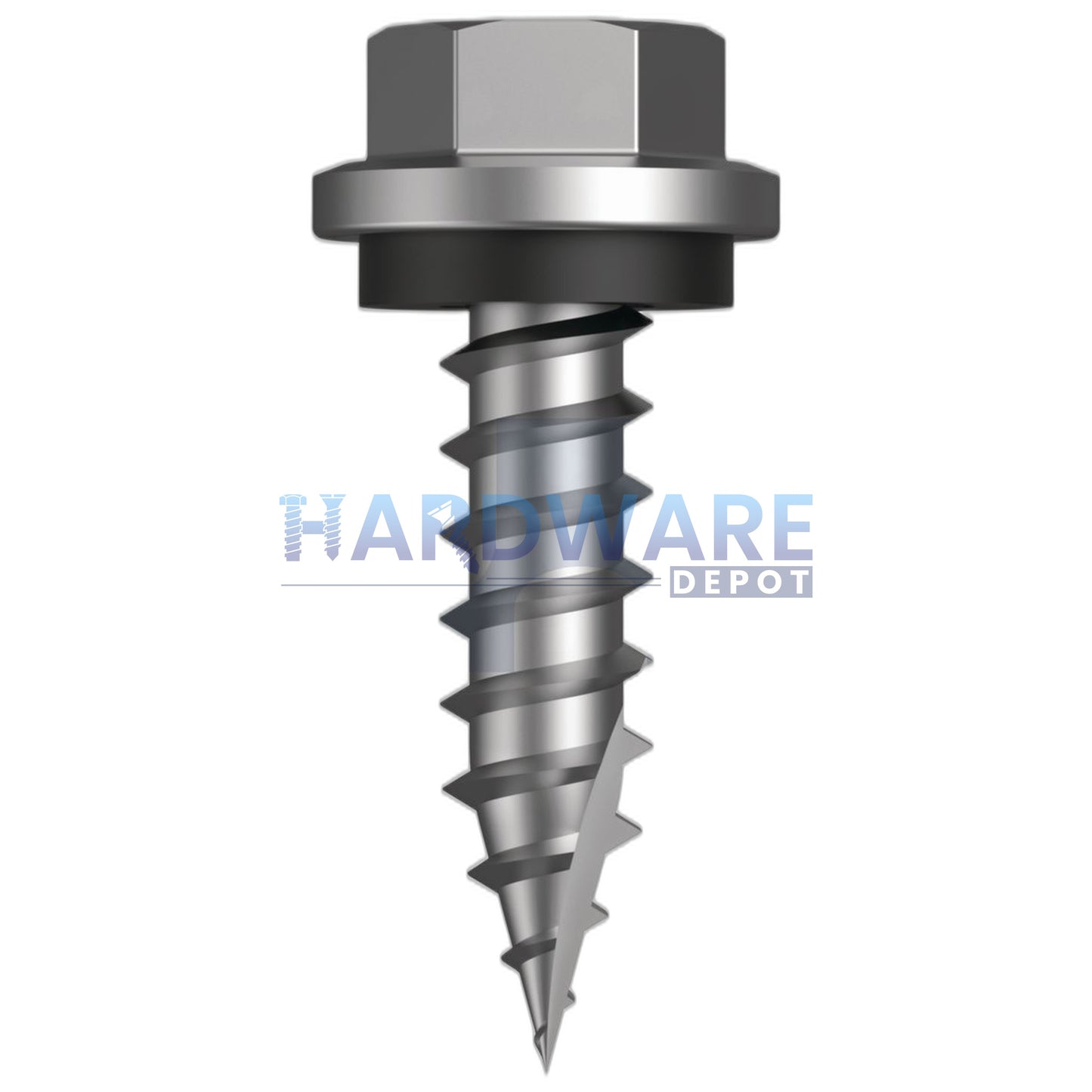 14g X 25mm T17 Hex Flange with Seal Roofing Screw + Washer Galvanised C4 External Hex Drive 1000 Pack