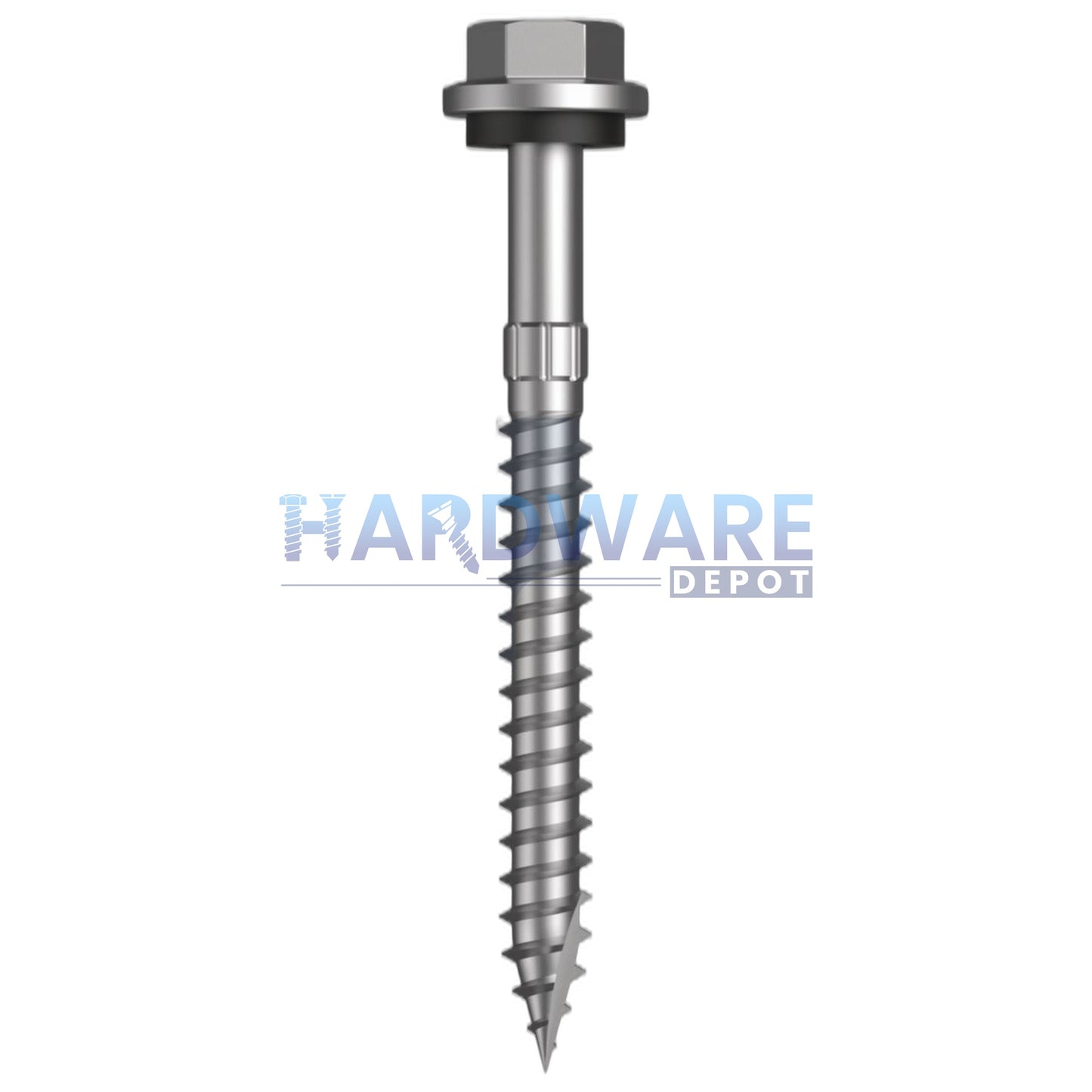 14g X 65mm T17 Hex Flange with Seal Roofing Screw + Washer + Shankguard Galvanised C4 External Hex Drive 500 Pack