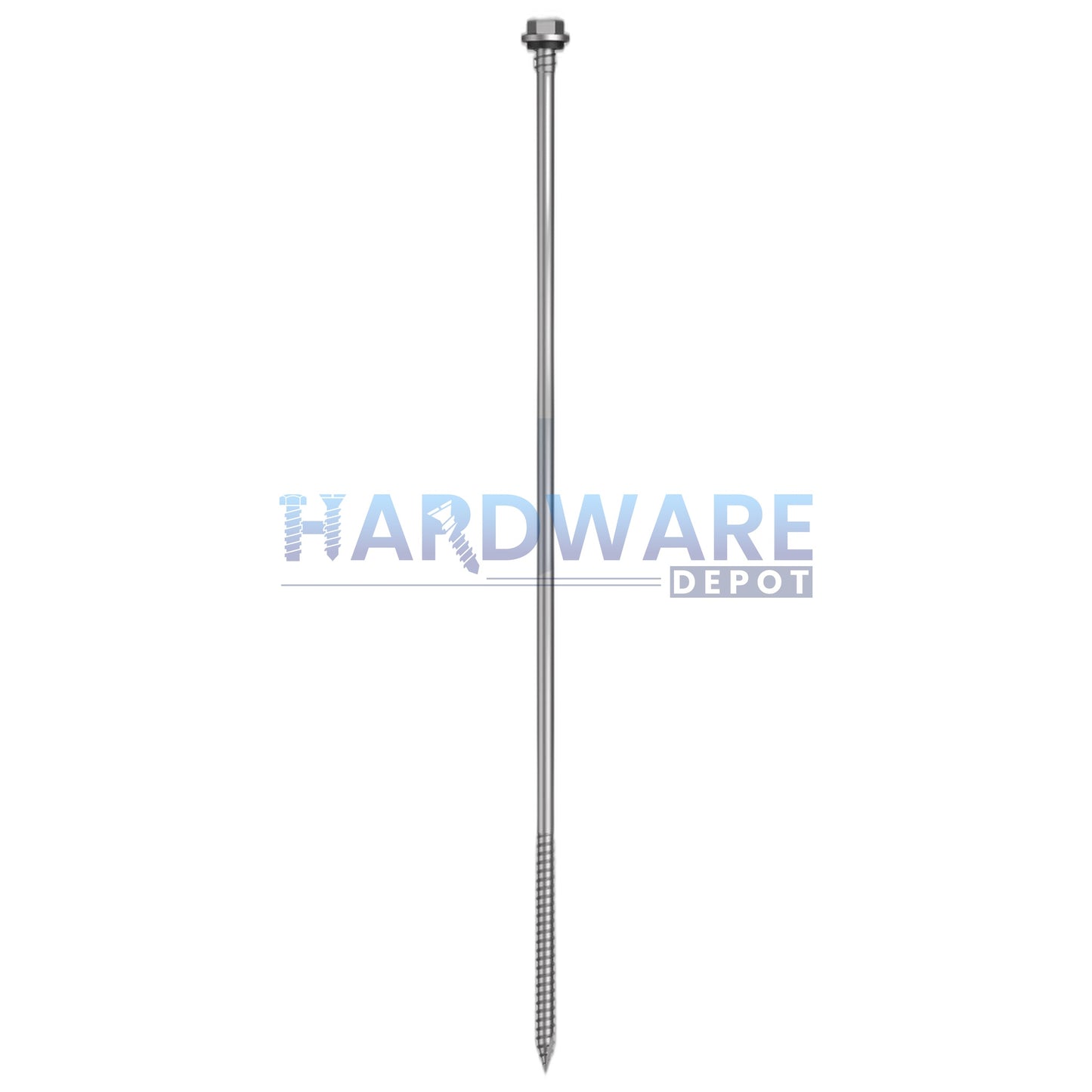 14g X 300mm T17 Hex Flange with Seal Roofing Screw + Washer + EPDM Weather Seal  Galvanised C4 External Hex Drive 100 Pack