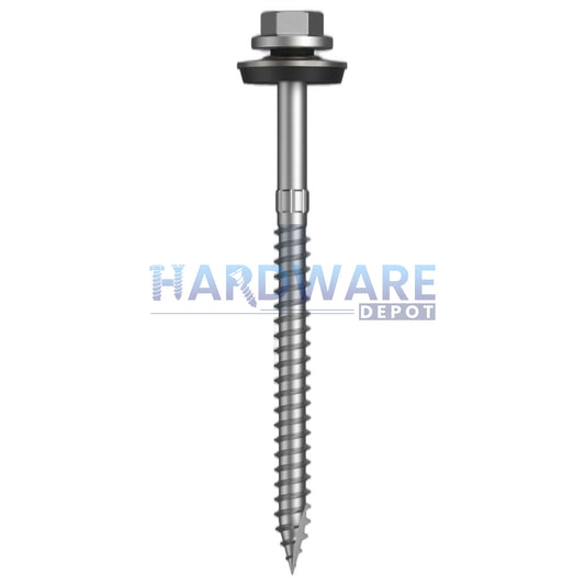 14g X 90mm T17 Cyclone Hex Flanged with Aluminum Seal Roofing Screw + Multi Seal + Shankguard Galvanised C4 External Hex Drive 200 Pack