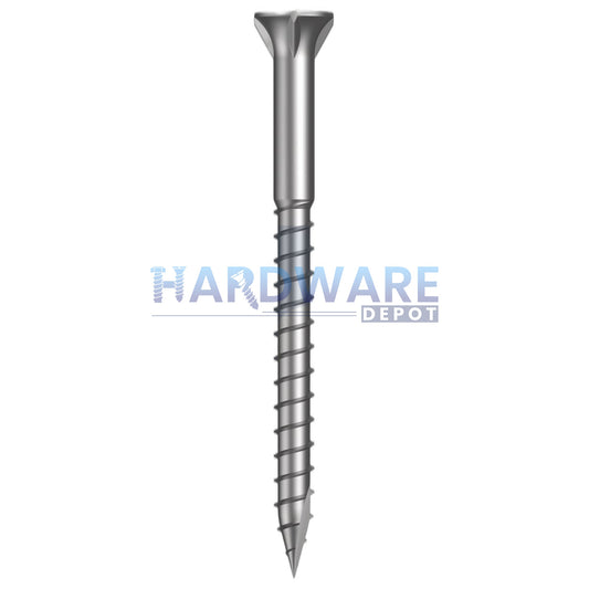 8g X 58mm T17 Bugle Ribbed Batten Screw SS316 Square Drive 100 Pack